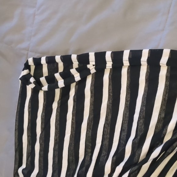🆕 KELLY & KATIE Black Stripe Cardigan Cover Up Sz OSFA Topper NEW NWT Topper - Picture 6 of 6